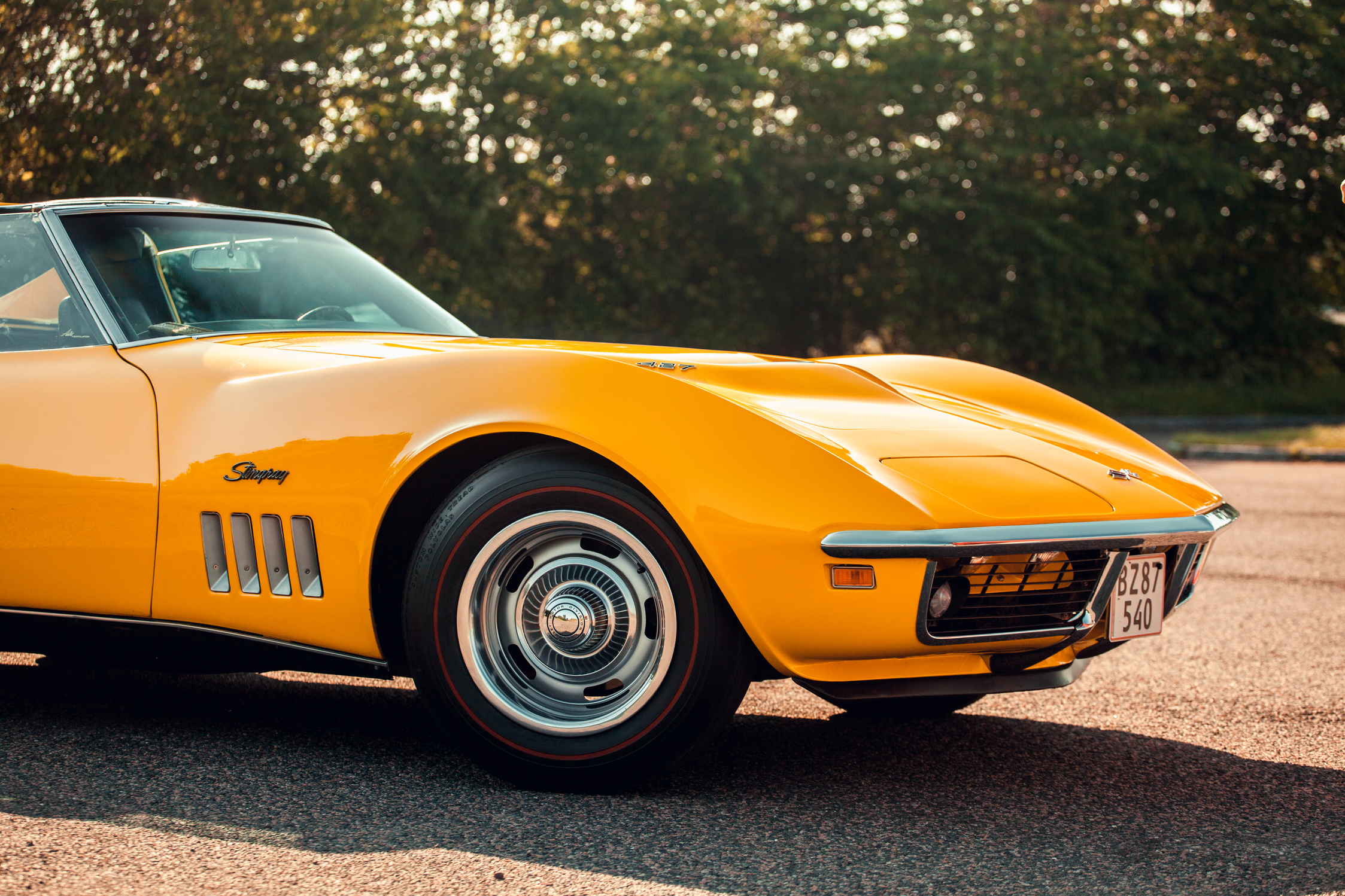  A Yellow Chevrolet Stingray Corvette